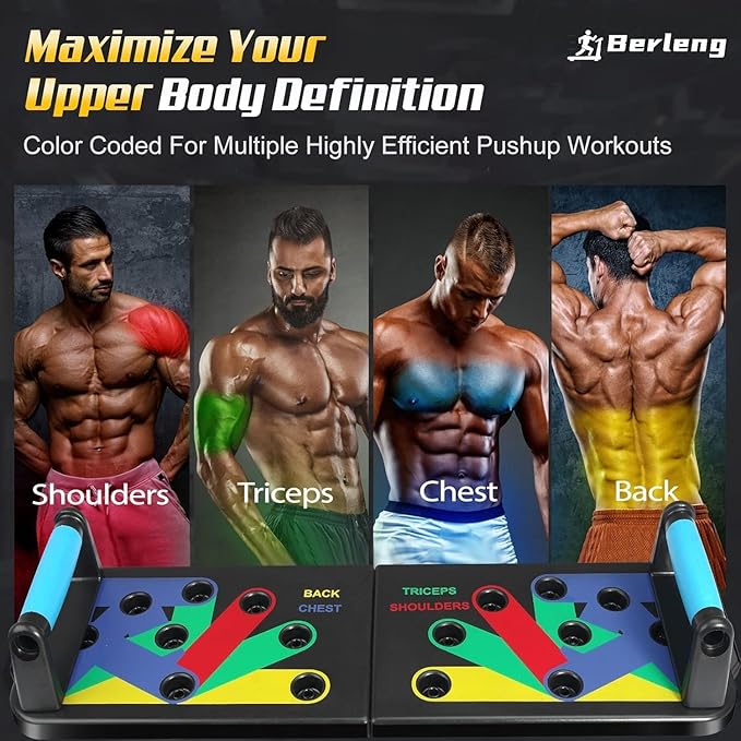IUT Solid Push Up Board 15 in 1 Home Workout Equipment Multi-Functional Pushup Stands System Fitness Floor Chest Muscle Exercise Professional Equipment Burn Fat