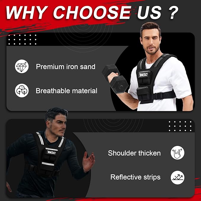 Adjustable Weighted Vest Men and Women 19lbs/ 30lbs/ 40lbs Weights with Reflective Stripe, Weight Vest Woman Workout Vest for Strength Training,Running & Walking