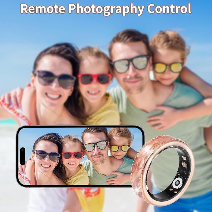 Smart Ring for Women-Men,Health-Fitness Tracker with Heart Rate, Sleep Monitor, Blood Oxygen, HRV, 128 Sports Modes, IP68 Waterproof, Gesture Control, No Subscription Fee,with iOS & Android (8)