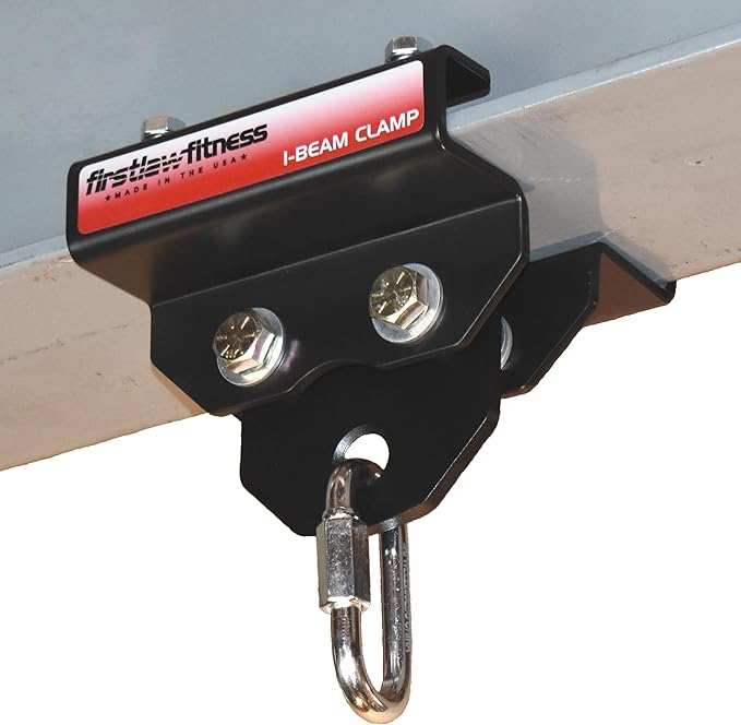 Firstlaw Fitness 1000 LBS I-Beam Clamp - (Select 4.0" to 9.0" Wide) - for Gymnastic Rings - Climbing Ropes - Heavy Bags - Multi-Sports Made in The USA