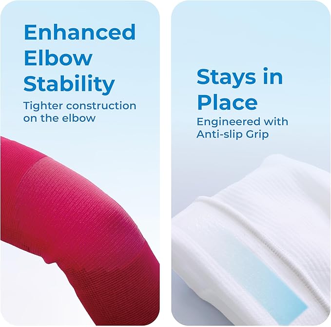 LP SUPPORT 668 Compression Arm Sleeve for Workouts, Sports & Weightlifting, Golf and Tennis Elbow Pain relief for Men & Women