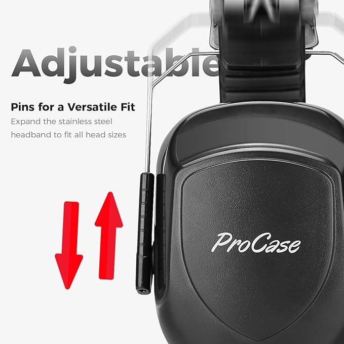 ProCase Noise Reduction Ear Muffs, Sound Proof Ear Protection, NRR 28dB Noise Cancelling Headphones for Adults Kids Autism, Hearing Protection for Mowing -Blue