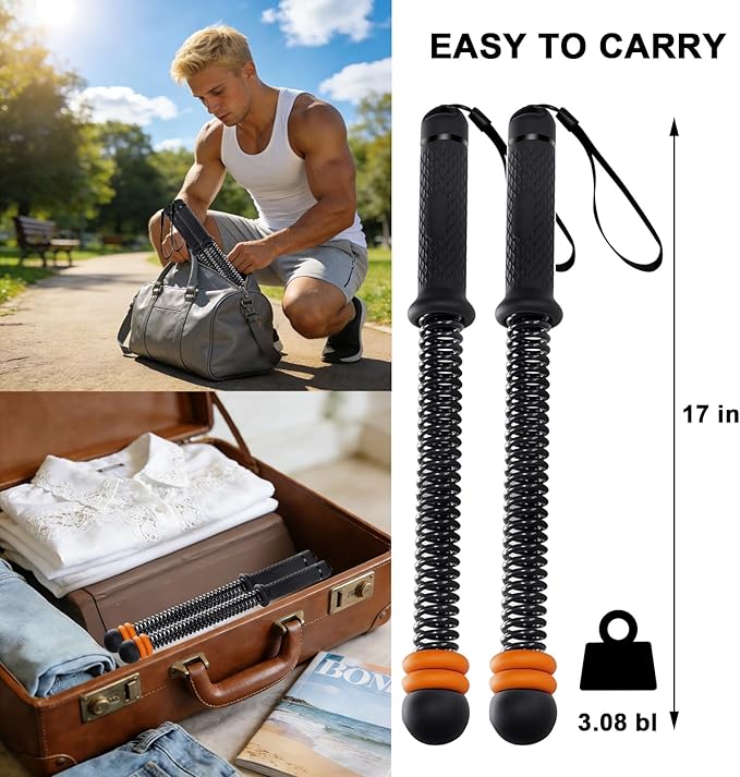 Weighted Ropeless Battle Ropes, Heavy Duty Portable Cordless Battle Ropes for Home Gym, Exercise Equipment for Low-Impact Aerobic Training, Strength & HIIT, for Men & Women (Black)