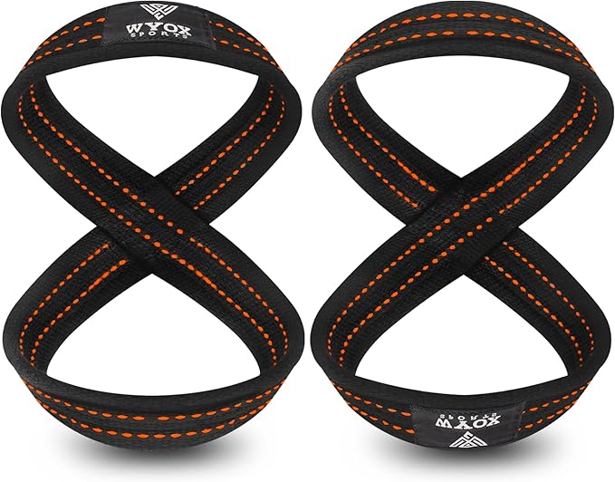 WYOX Figure 8 Lifting Wrist Straps for Weightlifting – Heavy Duty Padded Neoprene Wrist Support, Powerlifting & Strength Training Lift Straps for Deadlifts, Pull Ups, Rows, Shrugs, Gym Training Hand Grip Support for Bodybuilding