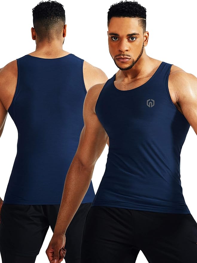 NELEUS Men's 3 Pack Athletic Compression Under Base Layer Sport Tank Top