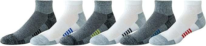 Amazon Essentials Men's Athletic Ankle Socks, Cushioned with Arch Support, Moisture Wicking