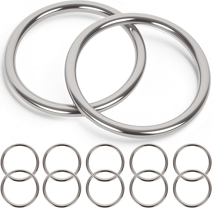 1.77 inch Metal O Rings,Stainless Steel Round Ring Buckles 3/16" Wire Diameter,metal rings for crafts,Solid Welded Loop(16, ID3/16*D1.77(45mm))