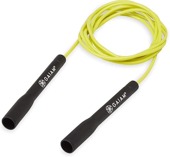Gaiam Classic Speed Rope for Women and Men - Jumping Rope for Fitness and Exercise - Lightweight, Tangle-Free, Portable, and Adjustable Jump Rope for Training, Cardio, Aerobic Skipping