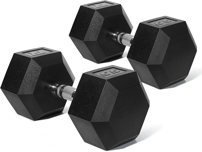 Ritfit 5-650 LBS PVC Encased Hex Dumbbell Sets with Optional Rack for Home Gym, Hand weight with Chrome Handle for Strength Training,Workouts