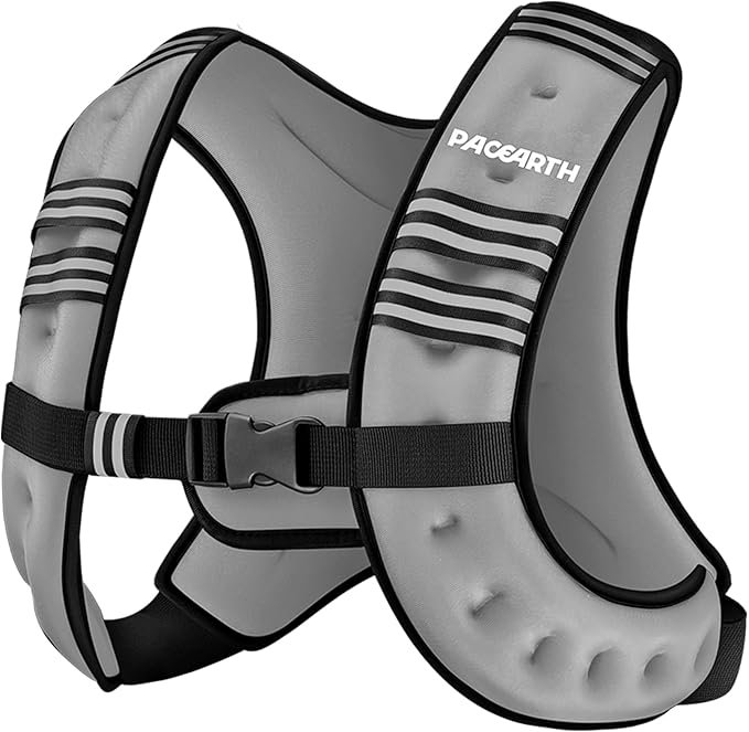 PACEARTH Weighted Vest,6lb/8lb/10lb/12lb/16lb/20lb/25lb/30lb Weight Vest with Reflective Stripe, Body Weight Vests for Women, Men, Weight Loss Workout, Strength Training, Running, Walking, Jogging