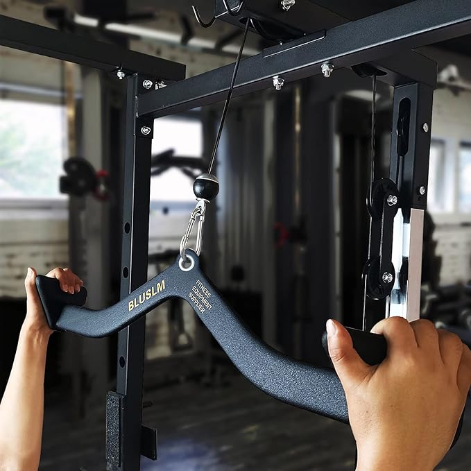 LAT Pull Down Bar for Cable Machine, LAT Pulldown Attachments T-bar V-bar Cable Attachment for Gym, Back Tricep Strength Training Handle
