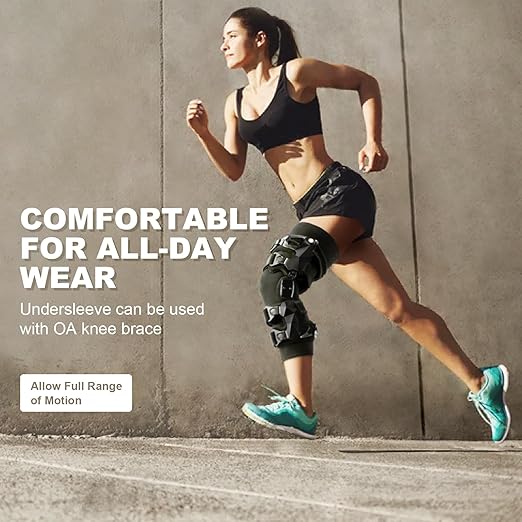 Knee Brace Undersleeve - Knee Undersleeves for Women & Men Leg Undersleeve for Knee Brace, Closed Patella, L 2 Pieces