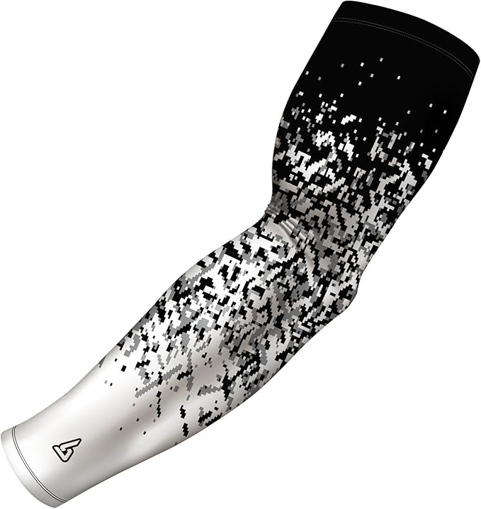 B-Driven Sports Pro Fit Compression Arm Sleeve for Men Women & Youth, Basketball Baseball Football, Single Digital Designs