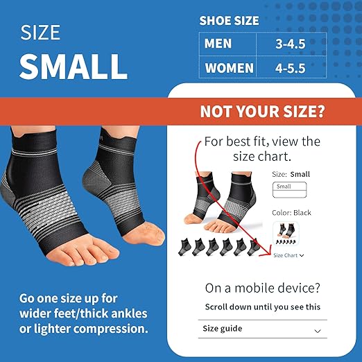 6 Pairs Plantar Fasciitis Socks for Men & Women, Ankle Brace Compression Socks with Arch Support for Achilles Tendonitis, Heel Pain, Swelling & Arthritis Relief, Black, Small