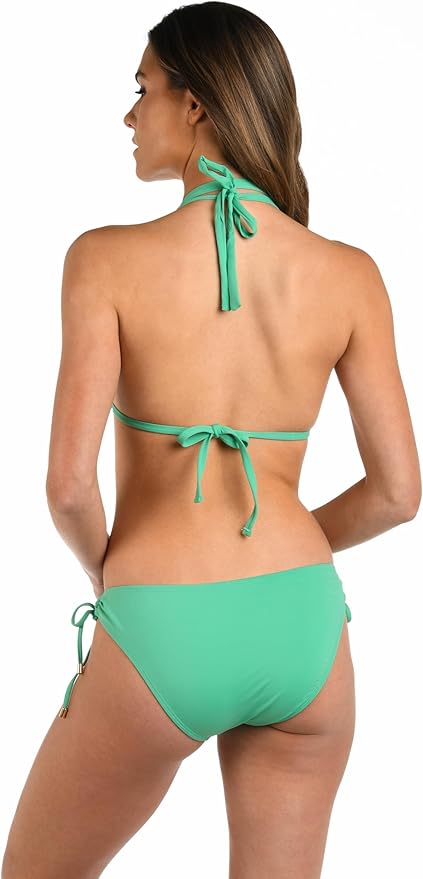 Island Goddess Rouched Halter Bikini Swimsuit Top