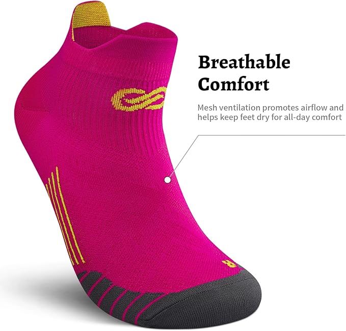 PAPLUS Compression Socks for Men & Women, 2/4/6 Pairs Ankle Running Socks with Arch Support, Ankle Support, Plantar Fasciitis