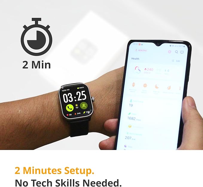 Spade & Co Health Smartwatch 4 - Smartwatch for Men & Women, Heart Rate, Sleep & SpO2 Monitor, Pedometer, Fitness Tracker, Answer/Make Calls IP68 Waterproof iOS & Android Compatible