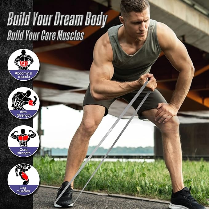 Resistance Band Pull Up Assistance Bands Sets Resistance Heavy Duty Exercise Stretch Fitness Bands for Stretching Power Lifting Workout Training with Instruction Guide