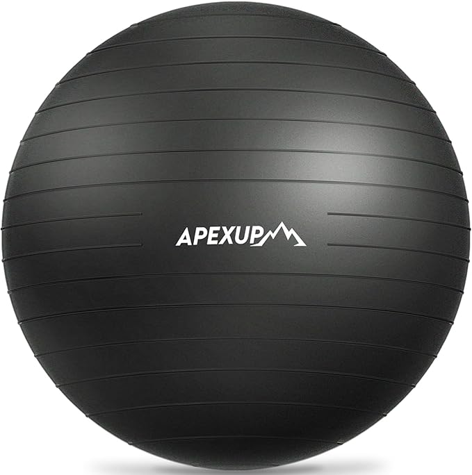 APEXUP Yoga Ball Exercise Ball Anti Slip Heavy Duty for Fitness, Balance & Core Workout, Balance Training, Pregnancy & Physical Therapy, 5 Sizes