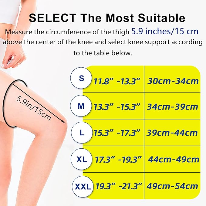 2 Pack Full Leg Compression Sleeves for Men And Women Long Knee Brace Support for Basketball, Running, Workout, Cycling, Sport