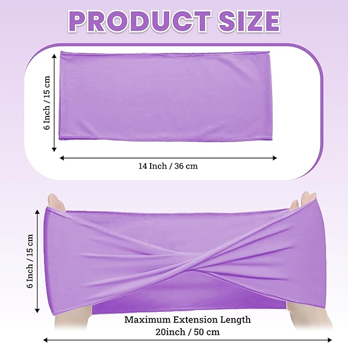 VDS Pack of 250 PCS | Lavender | Spandex Chair Sashes Bows Without Buckle | Stretch Elastic Banquet Universal Folding Chair Band Tie with for Wedding Party Conference Celebration Event Decoration