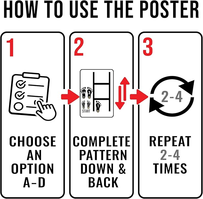 Agility Ladder Drills Poster – 20 Speed & Footwork Training Patterns with QR Video Demos