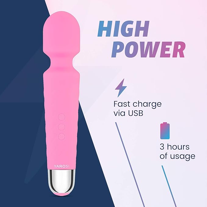 Yarosi Personal Wand Massage Glow in The Dark Vibrator Massager - Strongest Cordless Handheld Vibrating Power - Great Travel Gift - Perfect Vibrate on Neck Back Foot Hand Pains and Sports Injury