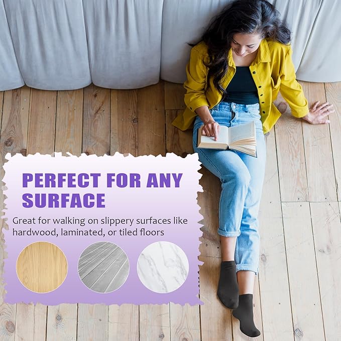 yeuG Pilates Socks for Women Non Slip Grip Socks for Yoga, Barre, Hospital, Barefoot Grippy Yoga Sock Womens Gifts 4 Pairs