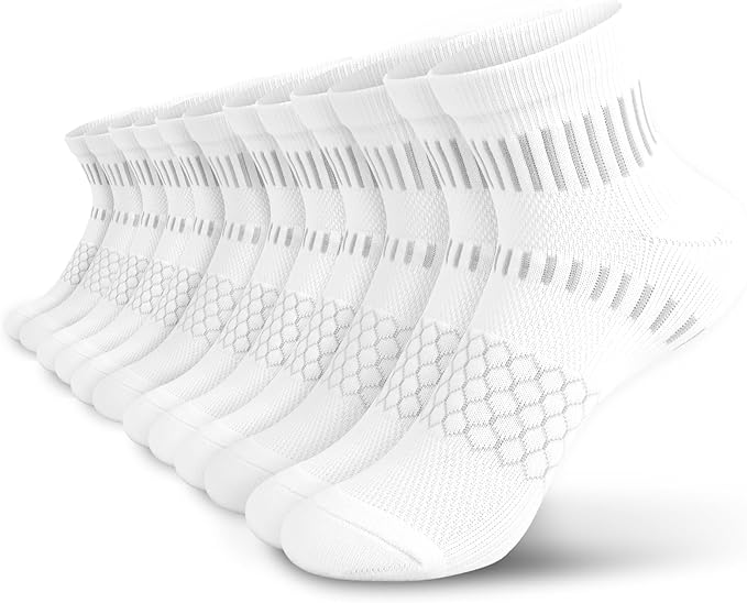 IRAMY Ankle Compression Socks for Men Women Cushioned Running Athletic Socks Plantar Fasciitis Relief 2/4/6 Pairs