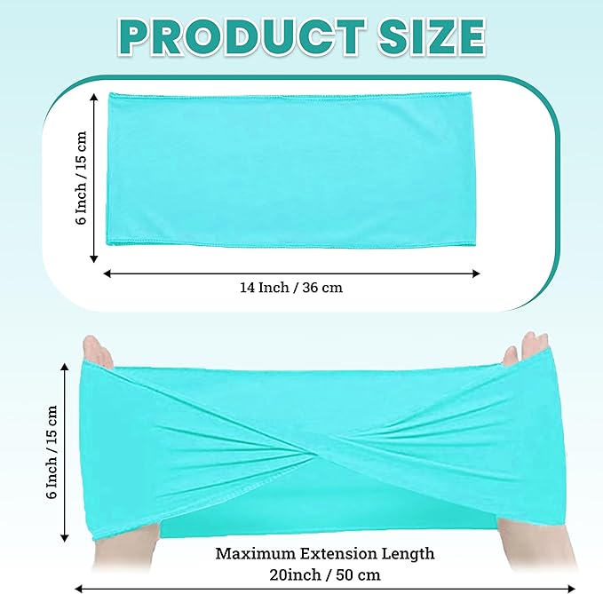 MDS Pack of 75 Spandex Chair Sashes Bows Elastic Stretch Dining Chair Bands Ties Without Slider Buckle Universal fits for Wedding Baby Shower Birthday Party Banquet Event Decoration - Aqua Blue