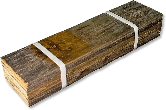 Rustic Revival | Handmade Reclaimed Barnwood Craft Bundle | Unfinished Authentic Weathered Wood Planks for DIY, Home and School Projects (12" x 3.5" x .25") 6 Pack