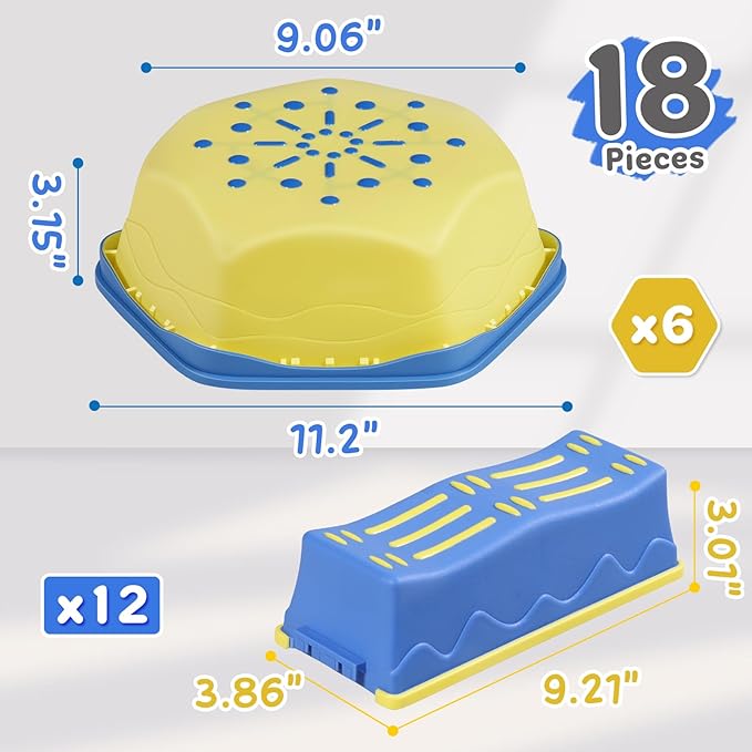 18 Pieces Non-Slip Balance Beam Stepping Stones for Kids 3 Years + Stackable Obstacle Course Balance Board for Toddlers Thicken Plastic Hold up 220LBS Indoor Outdoor Sensory Toy