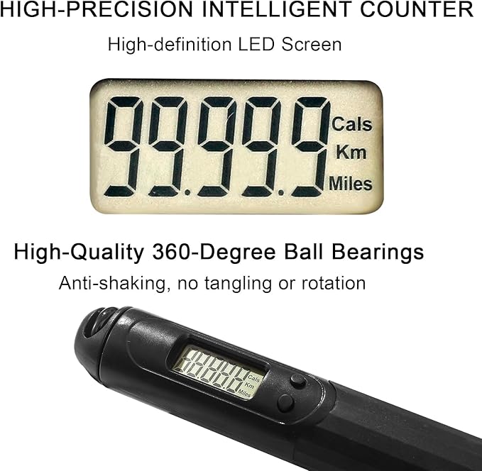 Jump Rope with Counter, 2-in-1 Weighted Corded & Cordless Skipping Rope with LCD Display, Adjustable Length Steel Ball Bearings for Calorie/Count Tracking - Smart Jump Rope for Adults Home Gym Fitness Workouts