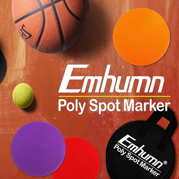 4inch & 9inch Poly Spot Markers for Agility Dot for Gym/PE Training, Dance, 6/12/24 Pcs Round Multiple Color & Size Rubber Non-Slip Spot Marker for Games, Floor Dots and Sport Activities