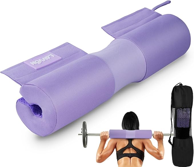 Barbell Squat Pad Nylon Padding AntiSlip- Thick Foam Barbell Pad for Squats Cushion, Lunges&Bar Padding for Hip Thrusts - Standard Weight Bar Pad - Provides Cushion to Neck Shoulders Training