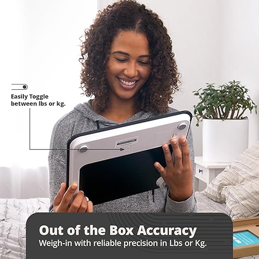 Greater Goods AccuCheck Digital Scale for Body Weight - Accurate Digital Bathroom Scale with High-Precision Sensors, Large Easy-to-Read Backlit Display, 400 lb Capacity, Auto Step-On (Black)