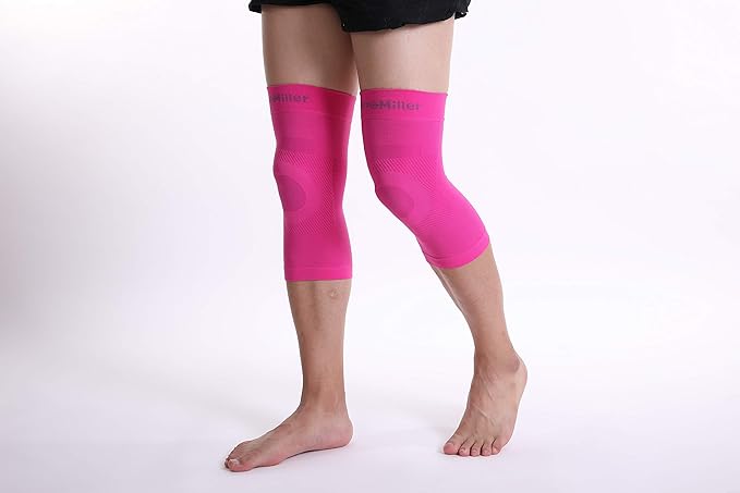 Doc Miller Knee Compression Sleeve Brace for Men & Women (Pair) Best Support for Workout Running ACL Arthritis Pain Relief