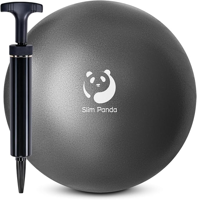 Slim Panda Pilates Ball, 9 Inch Small Exercise Ball, Anti Burst Mini Yoga Ball for Stability, Workout, Barre, Core Strength, Physical Therapy, Balance, Stretching
