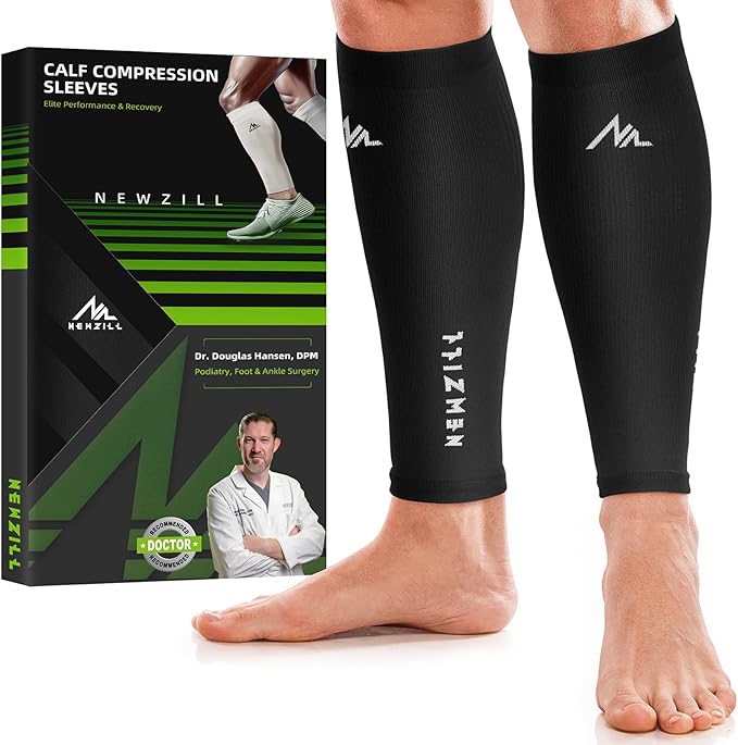 NEWZILL Compression Calf Sleeves (20-30mmHg) for Men & Women Perfect Option to Compression Socks for Running Travel Nursing