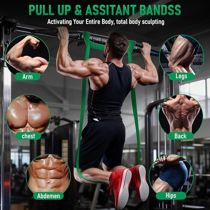 Resistance Bands for Working Out, Pull Up Assistance Bands Set, Exercise Workout Bands for Full-Body Training, Fitness, Physical Therapy, Home Gym for Women & Men