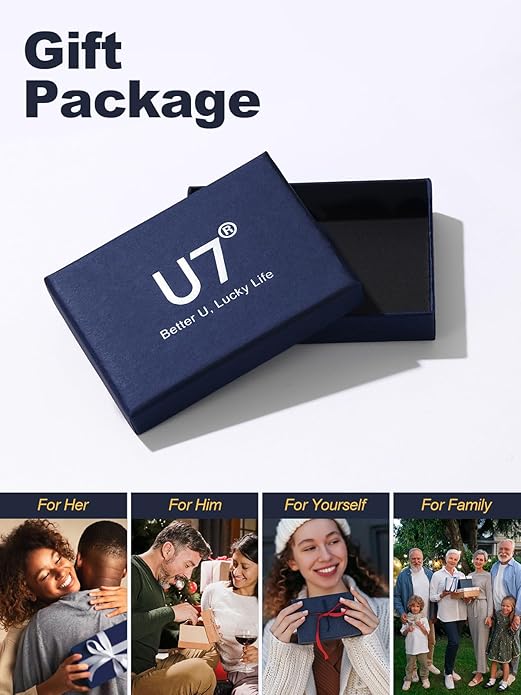 U7 Men Women Fitness Dumbbell Necklace Stainless Steel Weight Plate Barbell Chain Pendant Necklace,Chain 22"+2" Extender, with Gift Box