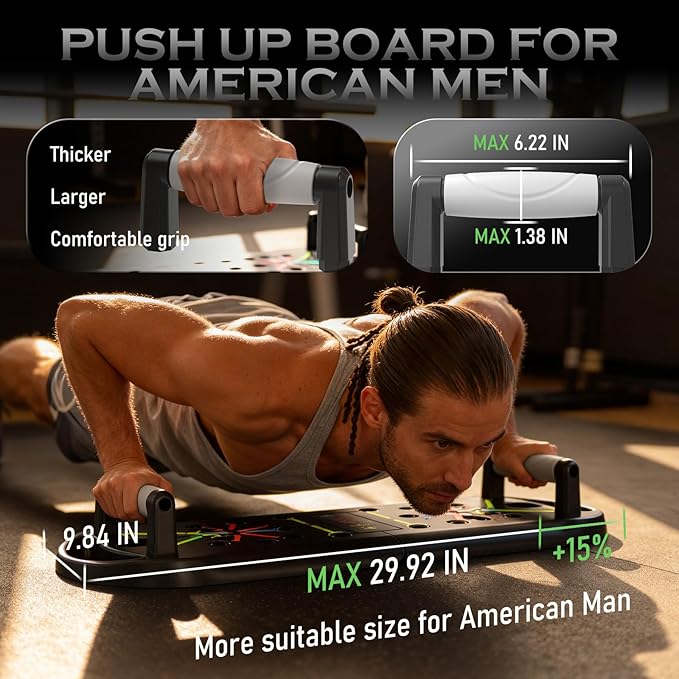 Push Up Board Fitness, Workout Home Gym Equipment, 20 in 1 Exercise Pushup Bar Handles for Floor, Strength Training Equipment for Men