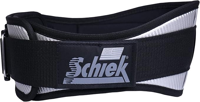Schiek Sports Model 3006 Carbon Fiber Lifting Belt - Nylon Fiber Gym Belt with Marine Vinyl Back Support
