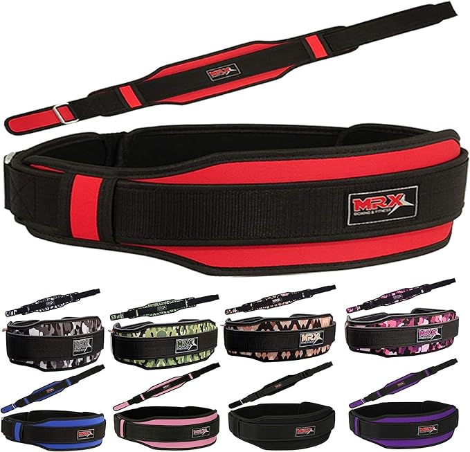 MRX Weight Lifting Belt with Double Back Support Gym Training 5" Wide Belts 11 Colors