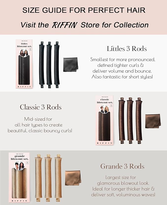 Classic Heatless Curls Overnight Rods No Heat Hair Curlers Curling Iron Jumbo Flexi Rods Large Foam Hair Rollers for Long Short Hair to Sleep in with Satin Scarf Styling Tools Brown