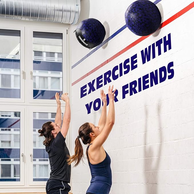 Yes4All Wall Ball, Soft Leather Weighted Iron Sand Ball for Dynamic Multifunctional Exercise, 6 LB - 30 LB