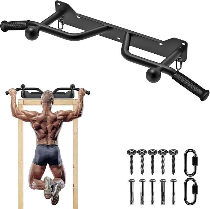 SELEWARE Heavy Duty Welded Pull Up Bar, Versatile Doorway Wall Mount, Joist Mounted, and Ceiling Mounted Chin Up Bars, Thick Metal Sturdy Construction for Full Body Workouts Support 500 lbs