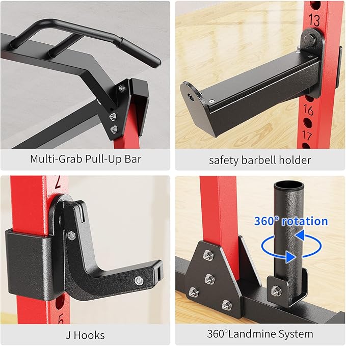 Multi-Purpose Squat Rack,Smith Machine Weight Rack Set with Cable Crossover System, Home Gym Power Racks, Power Racks and Packages