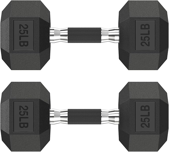 Hex Dumbbell Set 2.5-65 lb, Rubber Encased Hex Dumbbells for Home Gym, Weights Dumbbells Set of 2 Hand Weights for Strength Training & Fitness Exercise