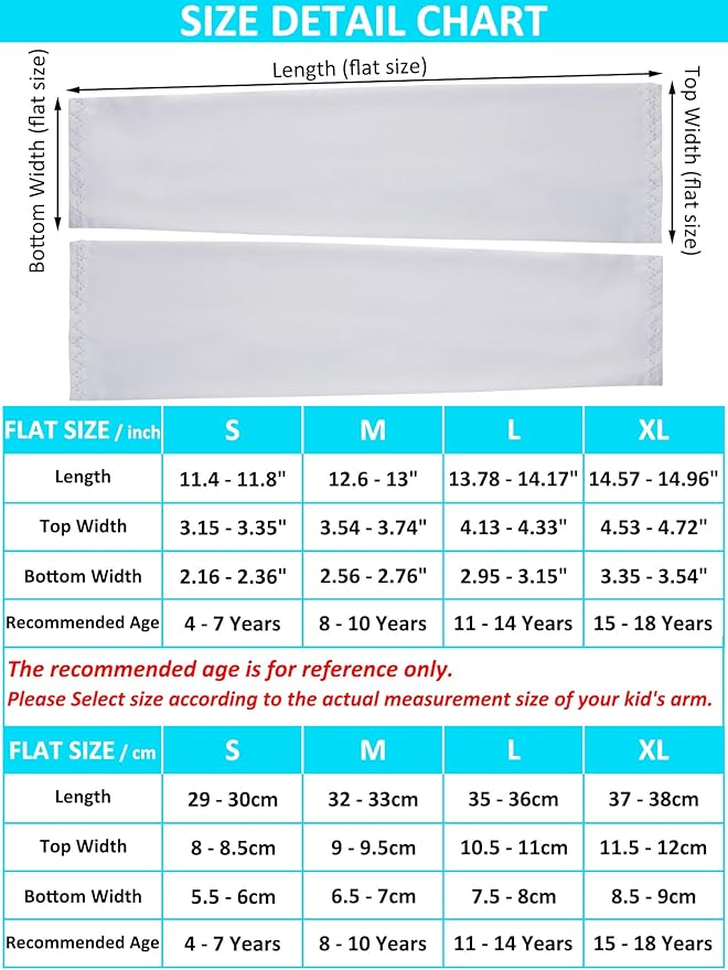 12 Pairs Sports Arm Sleeves for Kids Basketball Baseball Arm Sleeves UV Sun Protection Cooling Arm Cover Sleeve